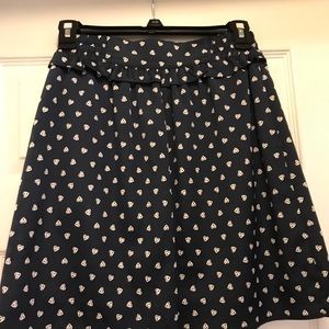 Francesca’s Collection Navy w/ Heart Print Skirt